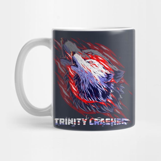 Trinity Crasher fury a Cool red and white Wolf by hammerhead555000